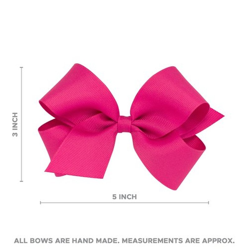 Wee Ones Girls' Classic Grosgrain Hair Bow on a Wrapped Headband, Stylish For All Hair Types, Medium Bow, White