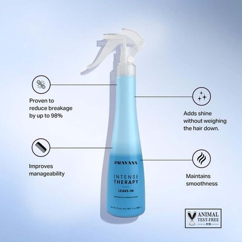 PRAVANA Intense Therapy Leave-In Conditioner Spray Treatment & Detangler | Instantly Detangles & Hydrates | Equalizes Hair Porosity | For All Hair Types | Strengthens & Softens Hair | 10.1 Fl Oz
