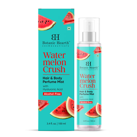 Botanic Hearth Watermelon Hair Perfume & Body Mist, Long-Lasting Hair Deodorizer & Body Scent for Women & Men, Alcohol-Free Clean Fragrance Hair Spray For Everyday Wear, All Day Freshness, 3.4 Fl Oz