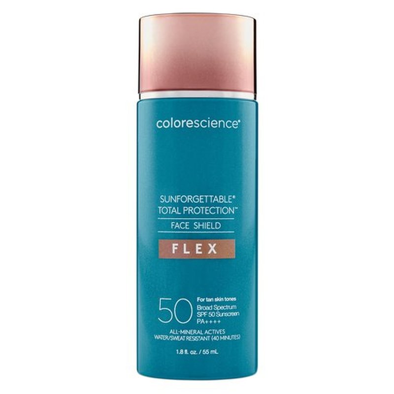 Colorescience 50 to 70 SPF Total Protection Face Shield Flex SPF 50, Zinc Oxide Formula, Tan, 1.8 fl. oz.