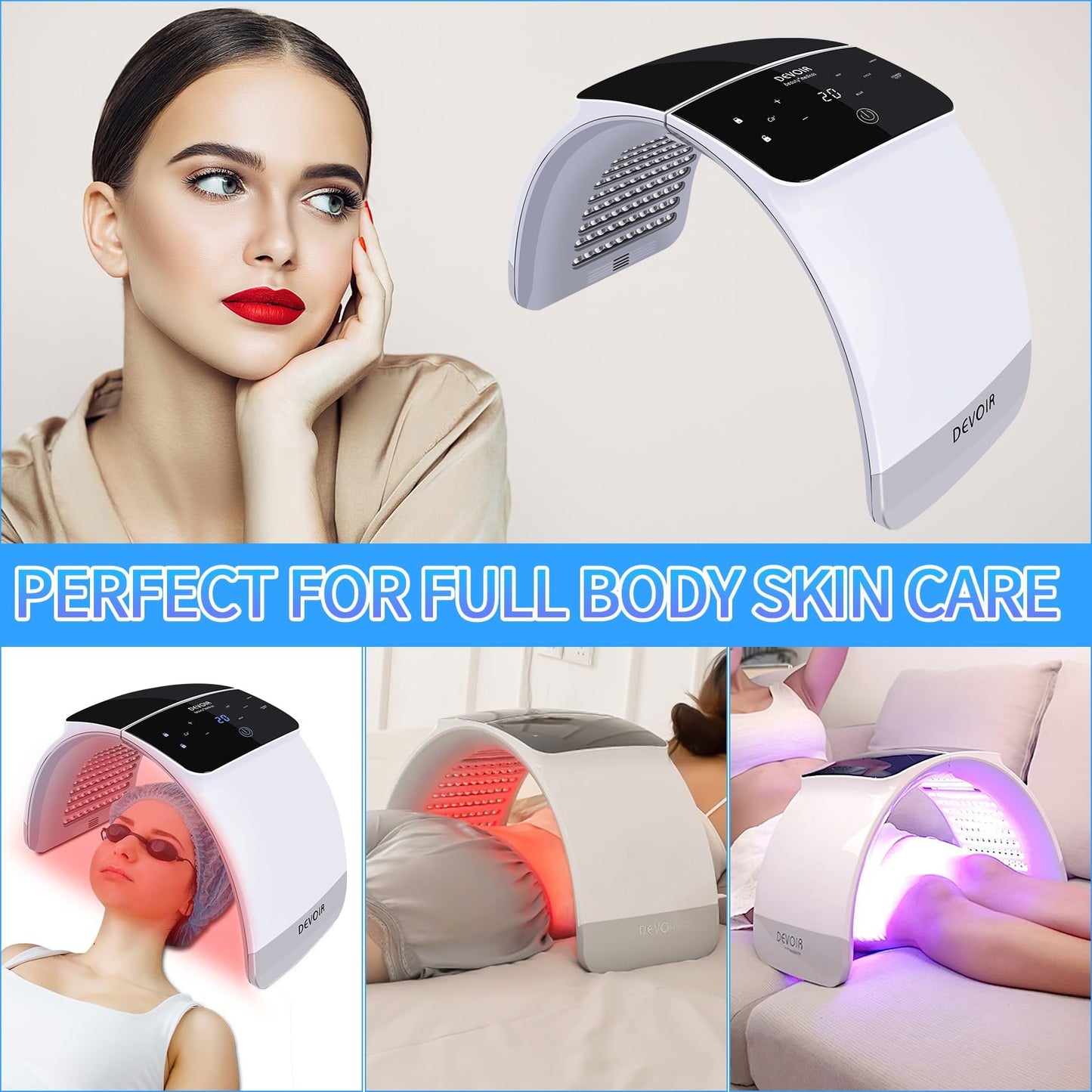 7 Color with LED Face for Facial Problems of SPA Facial Body Skin Care Beauty Salon Device-White