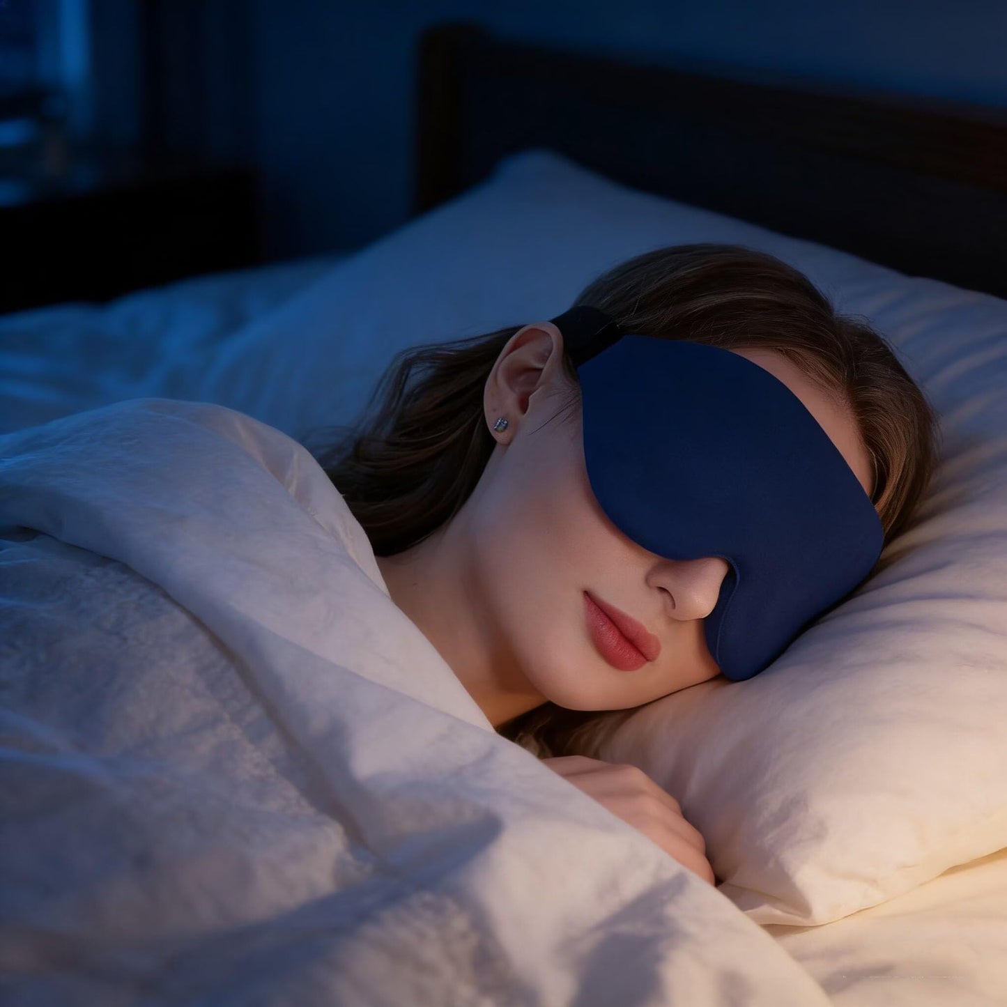 GIGGSKZE 2 Pack Sleep Mask for Side Sleeper, Blackout 3D Eye Mask for Sleeping, Night Blindfold for Men Women (Royal Blue)