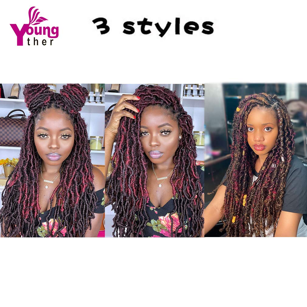 6 Packs New Faux Locs Crochet Hair Most Natural 24 inch New Soft Locs Crochet Hair New Goddess Locs Crochet Hair for Black Women (24 inch 6packs, Mbug)