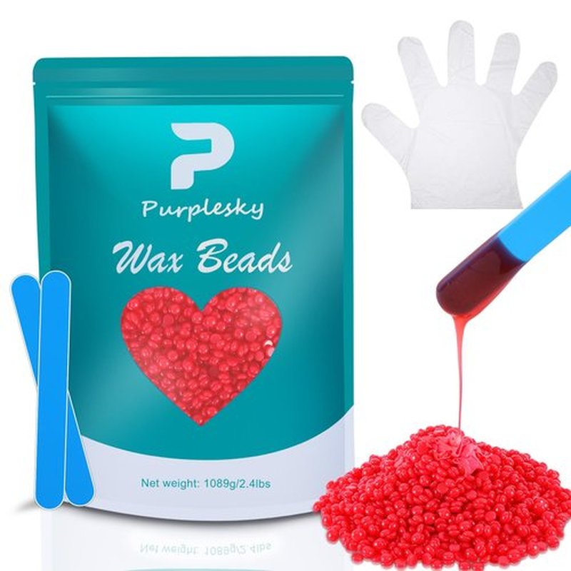 Wax Beads for Hair Removal, 2.4 Lbs Coarse Hard Wax Beads, Bikini Waxing Beads for Brazilian, Leg, Face, Armpit, Home Waxing Facial Beans, Hard Wax Bulk Kit with Silicone Waxing Stick (Strawberry)
