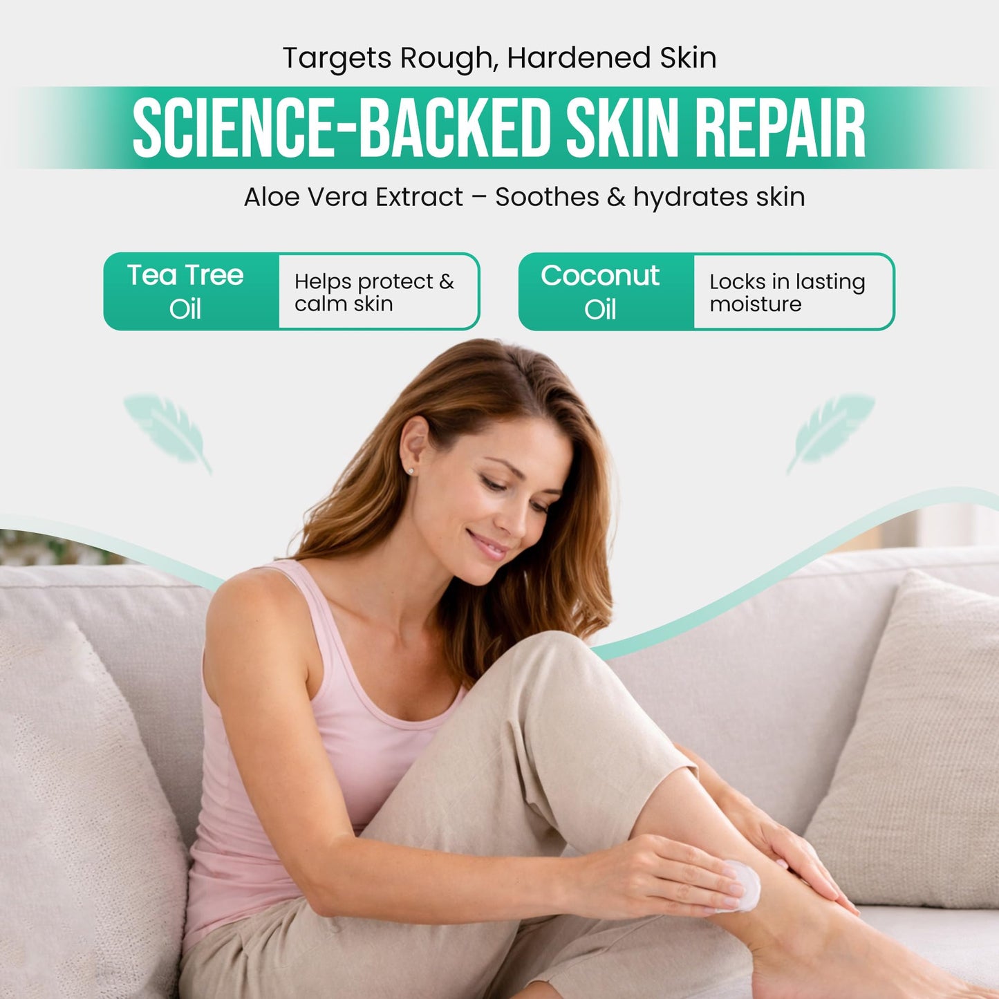 CLEAR 40 Urea Gel 40% (4 oz) with Tea Tree & Coconut Oil & Aloe Vera – Intensive Moisturizing & Exfoliating Gel for Dry Rough Skin, Feet, Heels, Elbows, Hands & Nails – Fast Absorbing Hydration