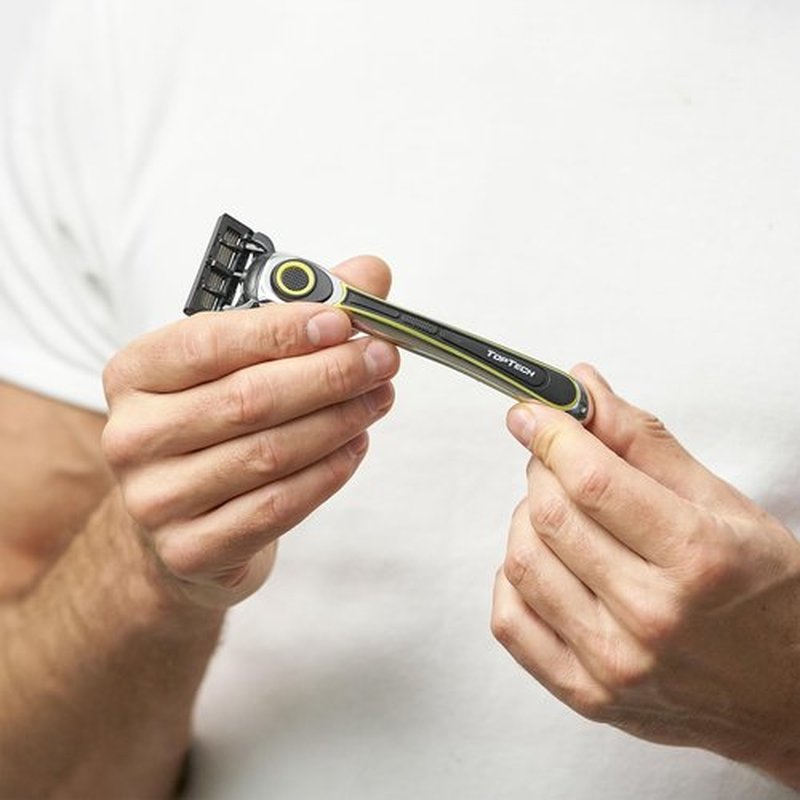 TopTech ULTRA 5 Razors for Men - Manual Shaving Razor with Replaceable Cartridges (Handle + 1 Blade Refill) - 5-Blades Technology - Easy Glide Design - Fits Gillette Fusion - Soft Shave - Super Sharp