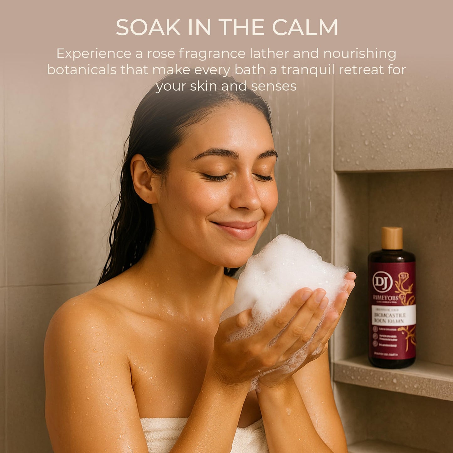 Dr. Jacobs Naturals Pure Castile Soap Liquid Body Wash, Rose - Plant Based Body Soap Infused with Vitamin E and Aloe Vera to Moisturize Dry and Sensitive Skin - Made in The USA - 32 oz, Pack of 3