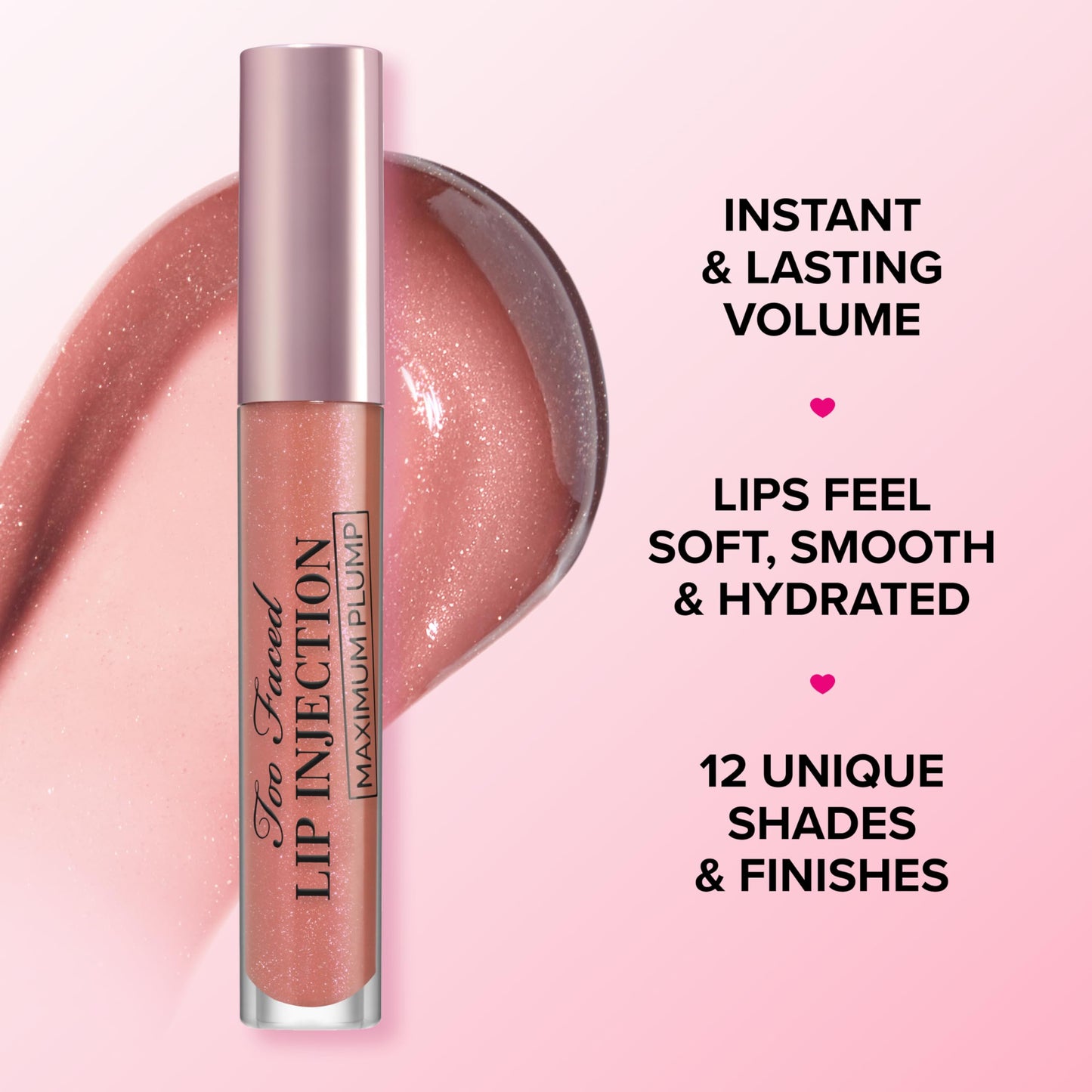 Too Faced Lip Injection Maximum Plump Extra Strength Lip Plumper Gloss | Hydrating, Volumizing, + Plumping, 0.14 Fl Oz, Full Send (True Mauve)