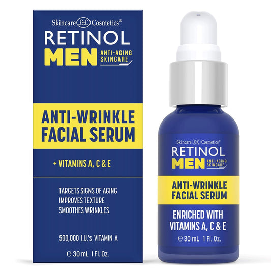Retinol Men’s Anti-Wrinkle Facial Serum – The Original Retinol Anti-Aging Men’s Formula For Younger Looking Skin – Vitamin-Enriched To Smooth Fine Lines & Wrinkles, Improve Tone & Promote Firmness