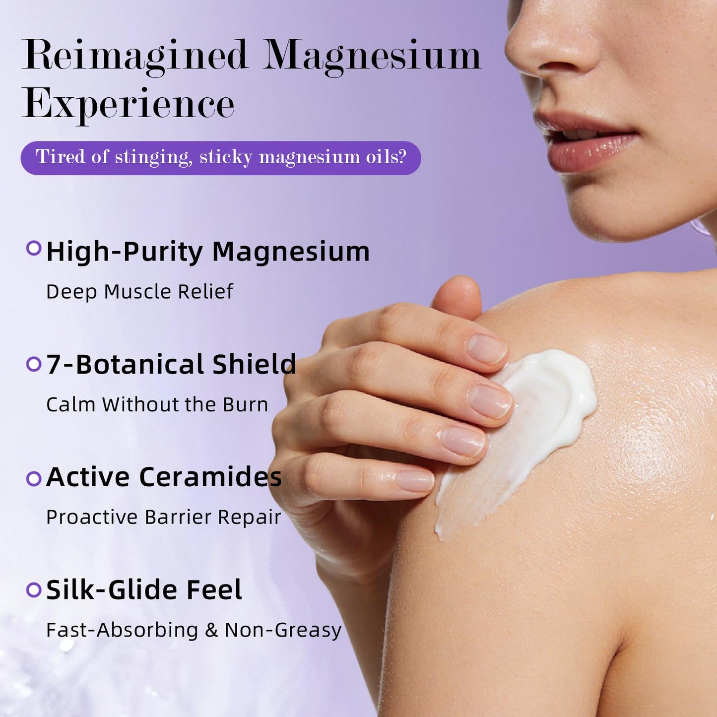 NIAWIT Magnesium Cream for Sleep & Relaxation – Nighttime Topical Magnesium Lotion for Calm Muscles & Stress Relief – Soothing, Skin-Friendly Body Butter for Legs, Feet & Arms 4.23 Fl.oz