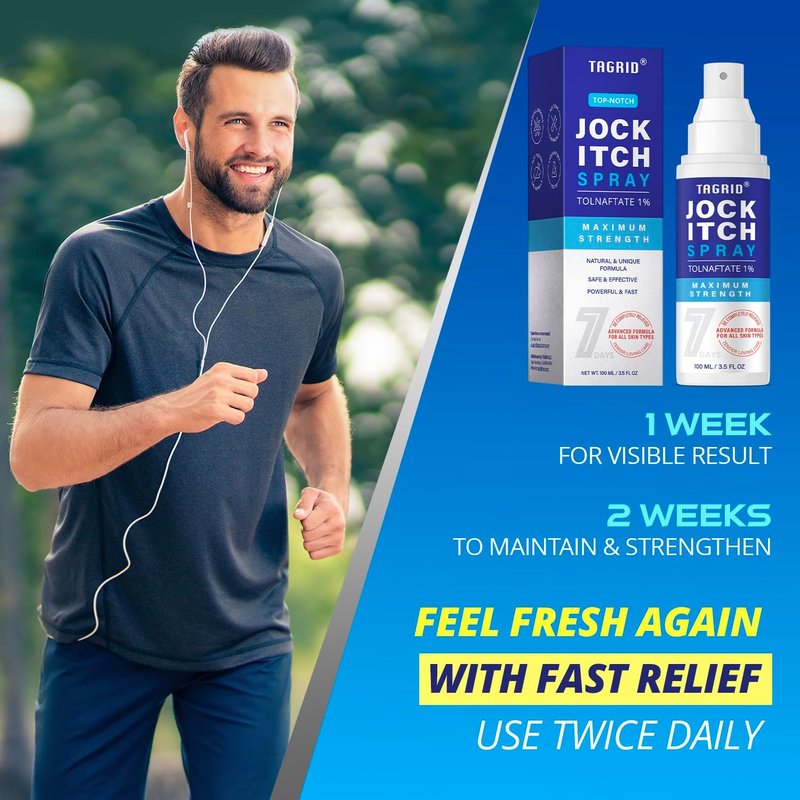 TAGRID Jock Itch Spray - Maximum Strength Antifungal Treatment for Itchy Skin Relief | 3.5 Fl Oz