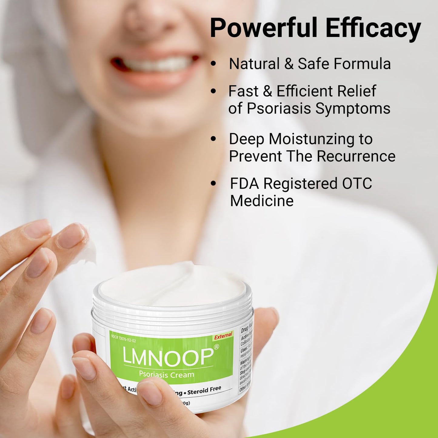 LMNOOP Psoriasis Cream, Maximum Strength Treatment Moisturizing Cream for Psoriasis, Dermatitis, Rash, Anti-Itch, Redness, Flaking, Scaling, Fast Acting Relief for Irritated, Dry Skin 3.53OZ