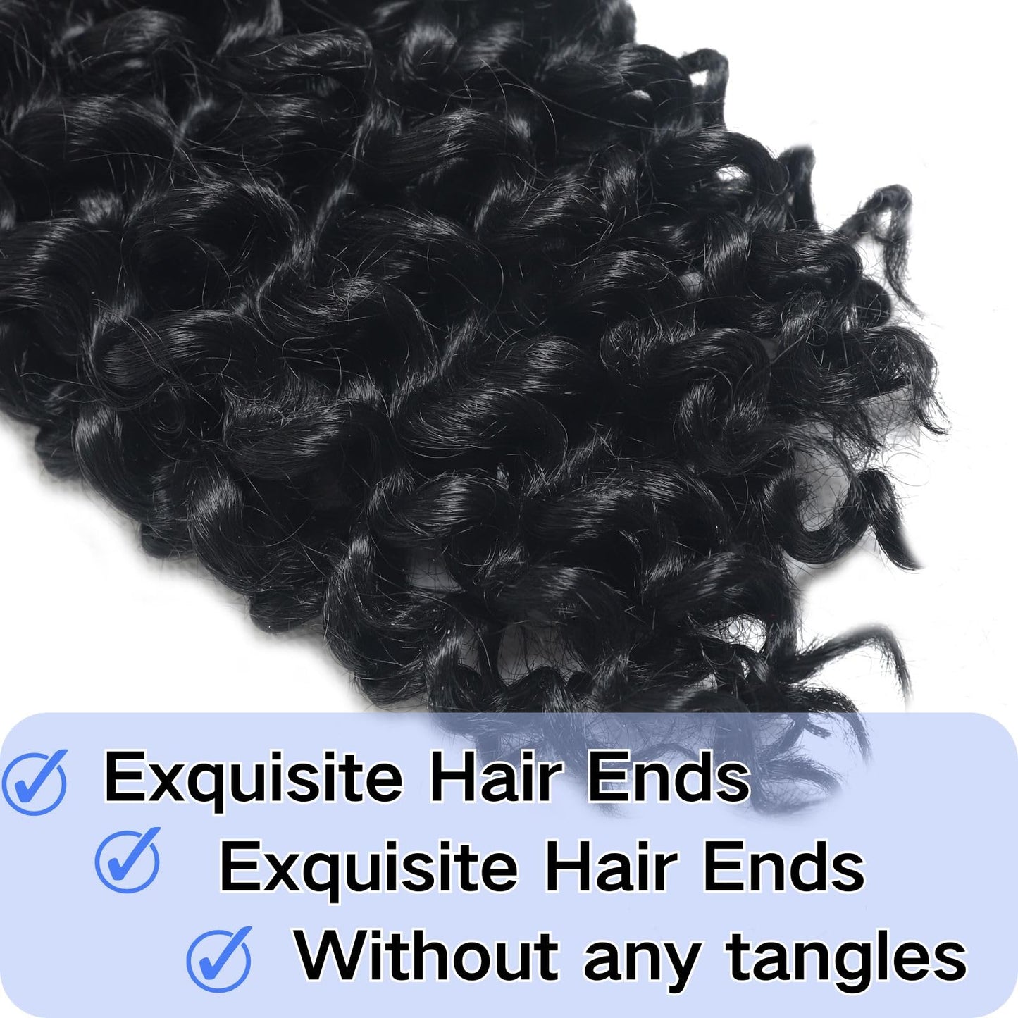 Curly Bulk Hair For Braiding Hair 18 Inch Wet And Wavy Curly Wave Bulk Hair Quality Synthetic Micro Braiding Hair Extensions for Boho Braids No Weft (2Pack=4Bundles, 300g Natural Color)
