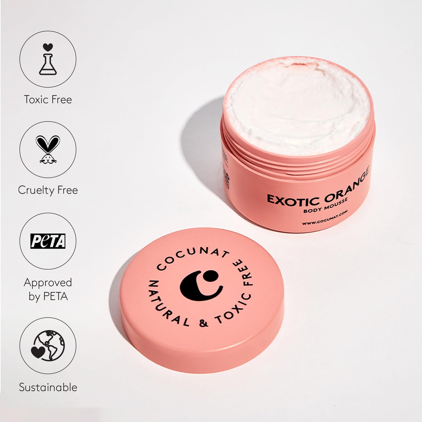 COCUNAT - Exotic Orange - Moisturising and Firming Body Mousse 24h - Citrus Aroma - Shea Butter - Extra Soft Skin - Fast Absorption - Silicone Free - 200ml