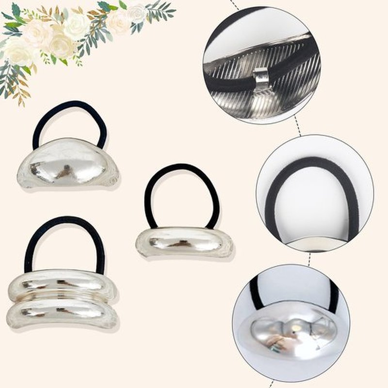 Metal Hair Ties Fashion Hair Accessories Metal Geometric Elastic Hair Ties Strong Hold Hair Claw Clips for Thick Thin Hair Hair Styling Party Gifts 3PCS