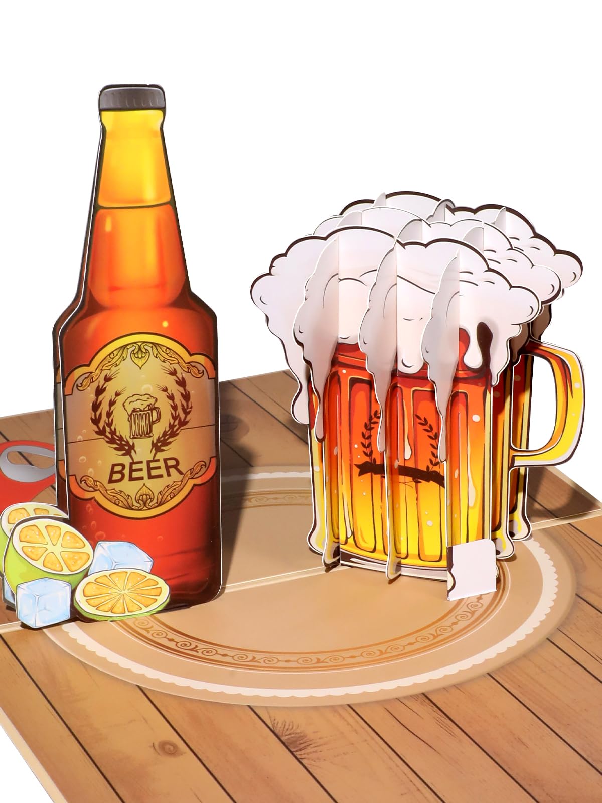 Coralogo Beer Pop up Cards with Envelope - 3D Birthday Cards with Blank Note for Men Husband Boyfriend Uncle Grandpa, Cheers Bday Gift for Father's Day Retirement All Occasion from Wife Girlfriend