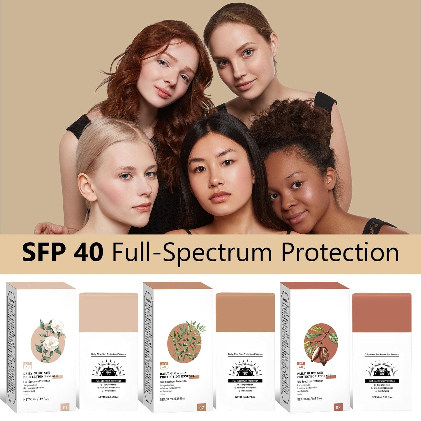 Daily Tinted Fluid Sunscreen for Face SPF 40, Korean Skincare Moisturizing Fluid with Hyaluronic Acid & Vitamin E, Sheer Lightweight Broad Spectrum Protection, Vegan & Cruelty-Free, 1.69 fl.oz (102)