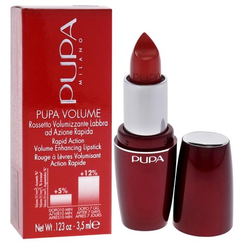 Pupa Milano Volume Lipstick - Effective Volume Enhancing Lipstick - Fuller Plumper Lips - A Creamy Texture - Amazing Results - 403 Euphoria Red - 0.123 Oz, No. 403/Euphoria Red (I0014642)