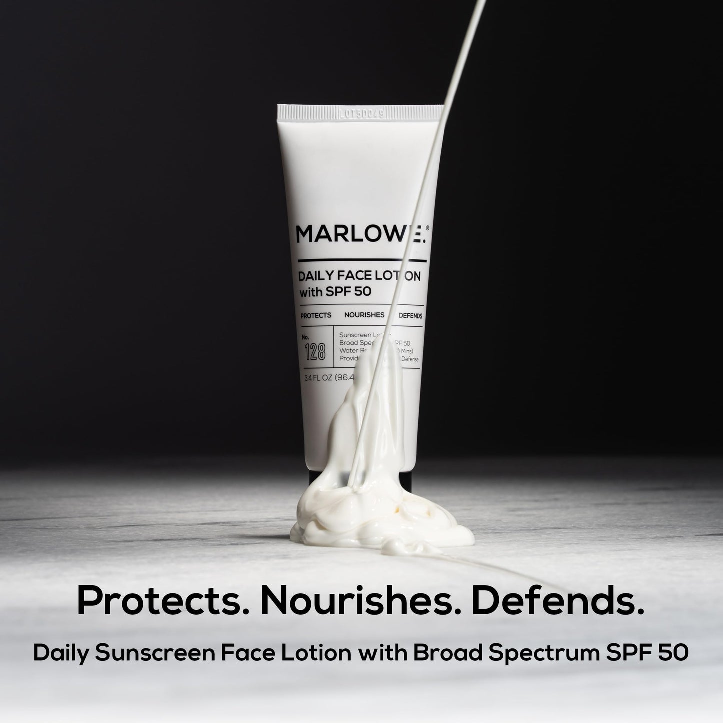 MARLOWE. Face Moisturizer with SPF 50, 3.4 oz, 2 Pack, Lightweight, Non-Greasy Daily Sunscreen Lotion to Protect, Hydrate & Nourish, Clean, Vegan Formula with Aloe Vera & Shea Butter, Fragrance Free
