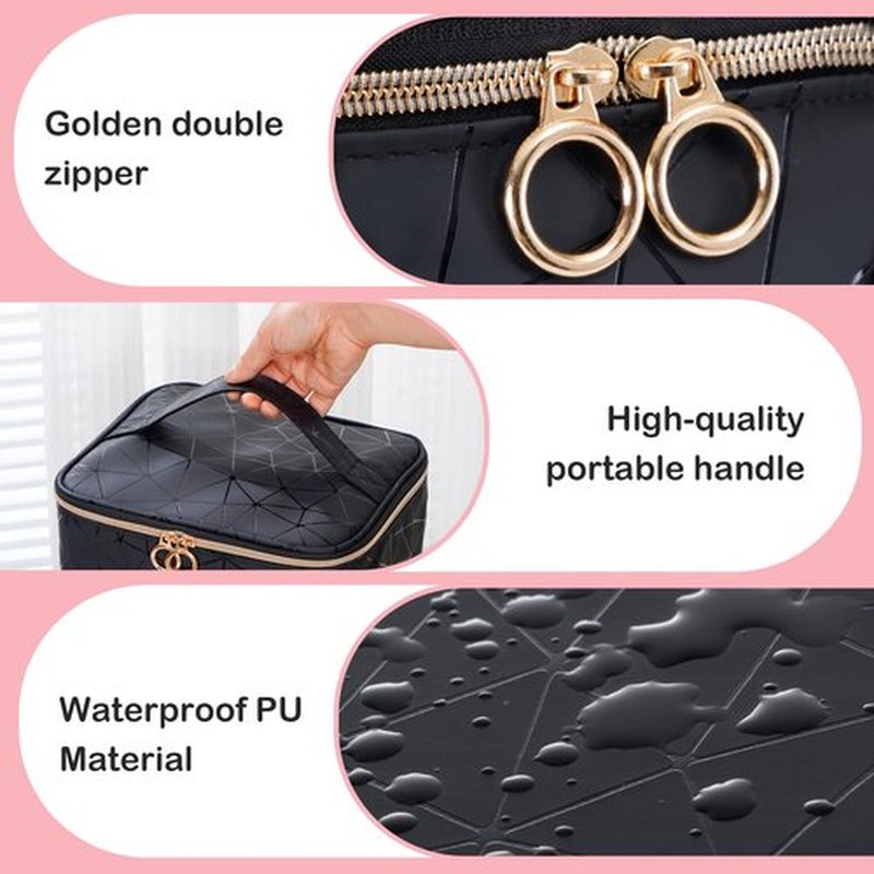 Uross Nail Polish Organizer Bag Holds 30 Bottles Nail Polish & Nail Kit -Nail Polish Storage Organizer Nail Polish Bag Nail Supplies Organizer Case for nail tech - Black