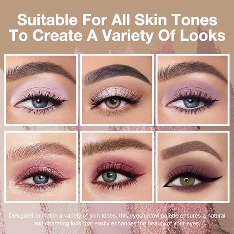 Kaely 6 Color Mini Pink Rose Gold Eyeshadow Palette Makeup, Highly Pigmented Eye Shadow Palette Waterproof, Matte Shimmer Eye Shadow Palette, paleta de sombras de ojos, Vegan & Cruelty-free, 04