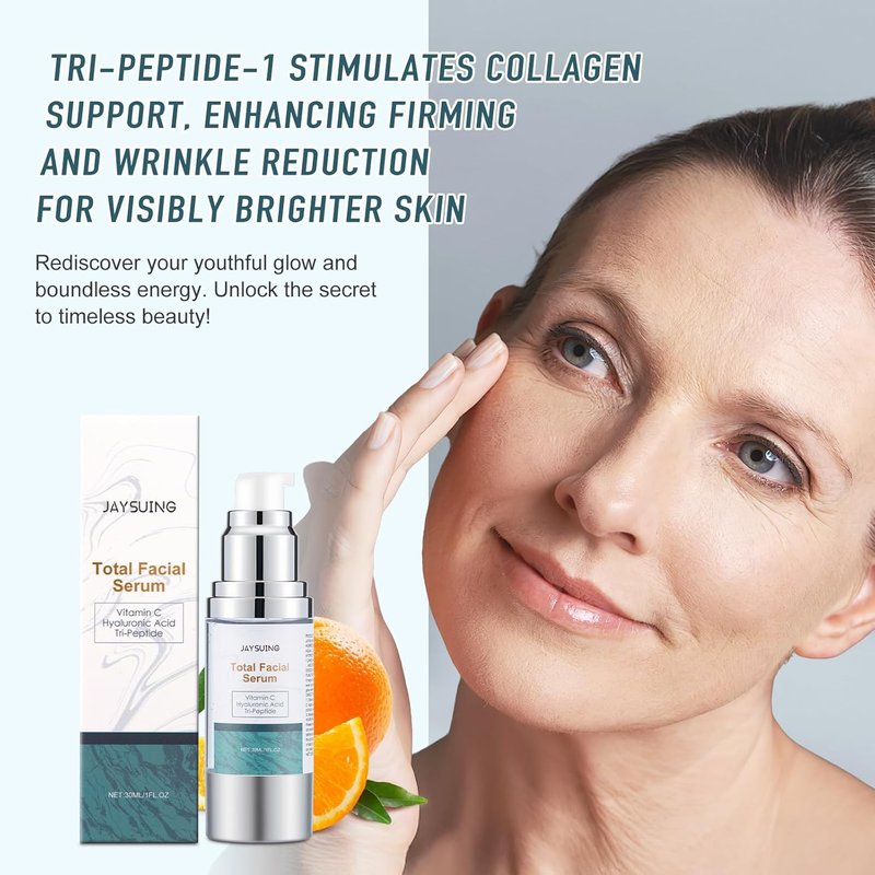Vitamin C Serum - Anti-Aging Face Treatment with Hyaluronic Acid & Peptides | 1 fl oz, Dark Spot Corrector for Firming & Hydrating