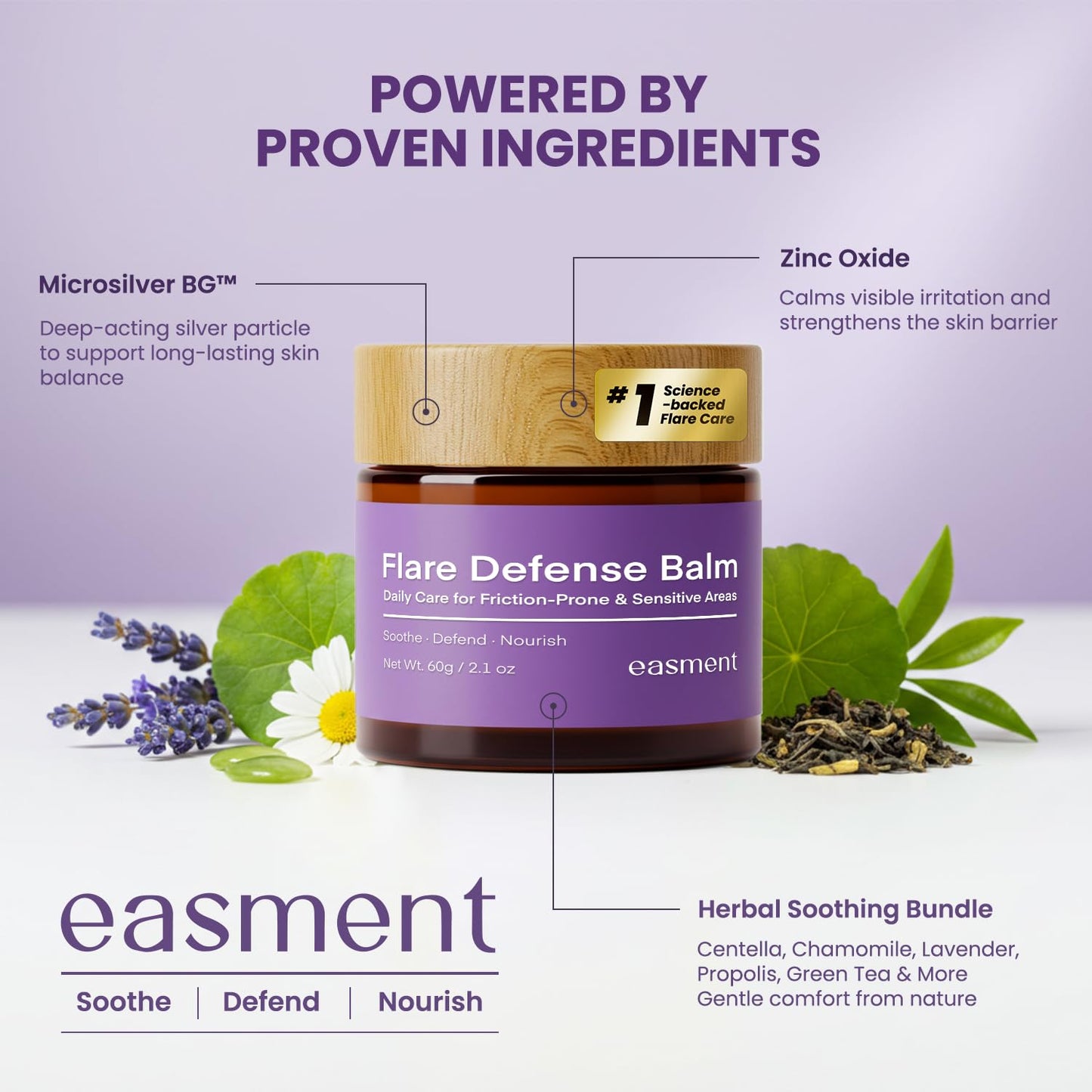 Hidradenitis Suppurativa Flare Defense Balm Cooling Formula: 2oz Daily Protection for Flare-Prone, Bump-Prone, Friction-Prone Skin – Non-Greasy, Non-Staining – Microsilver BG™, Zinc Oxide & Botanicals