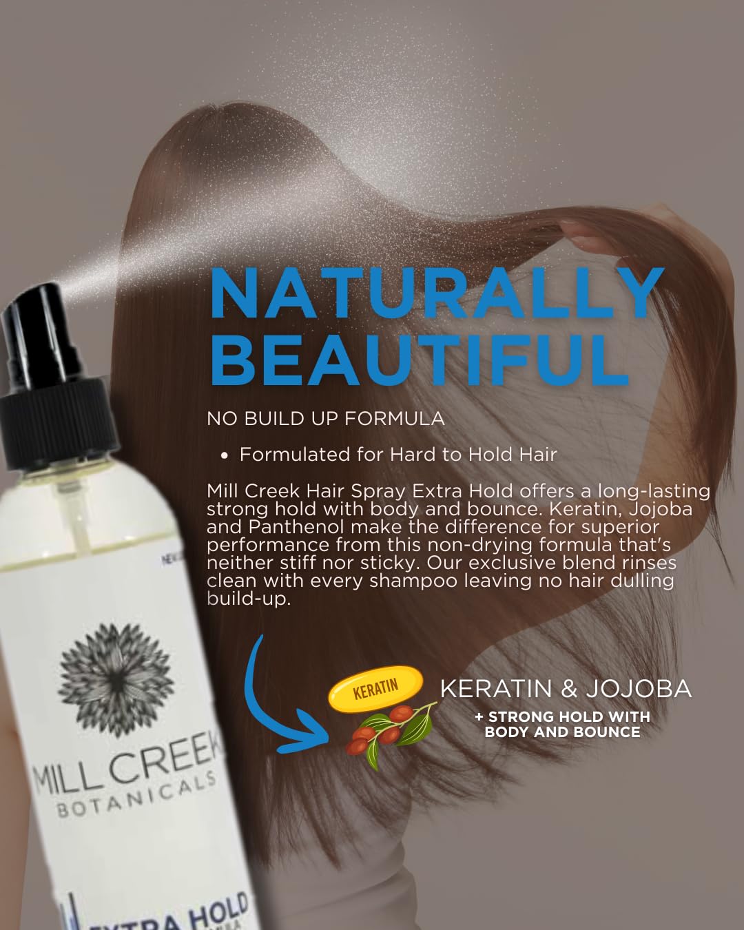 Mill Creek Natural Hair Spray - Extra Hold - 8 fl. oz. (240ml)
