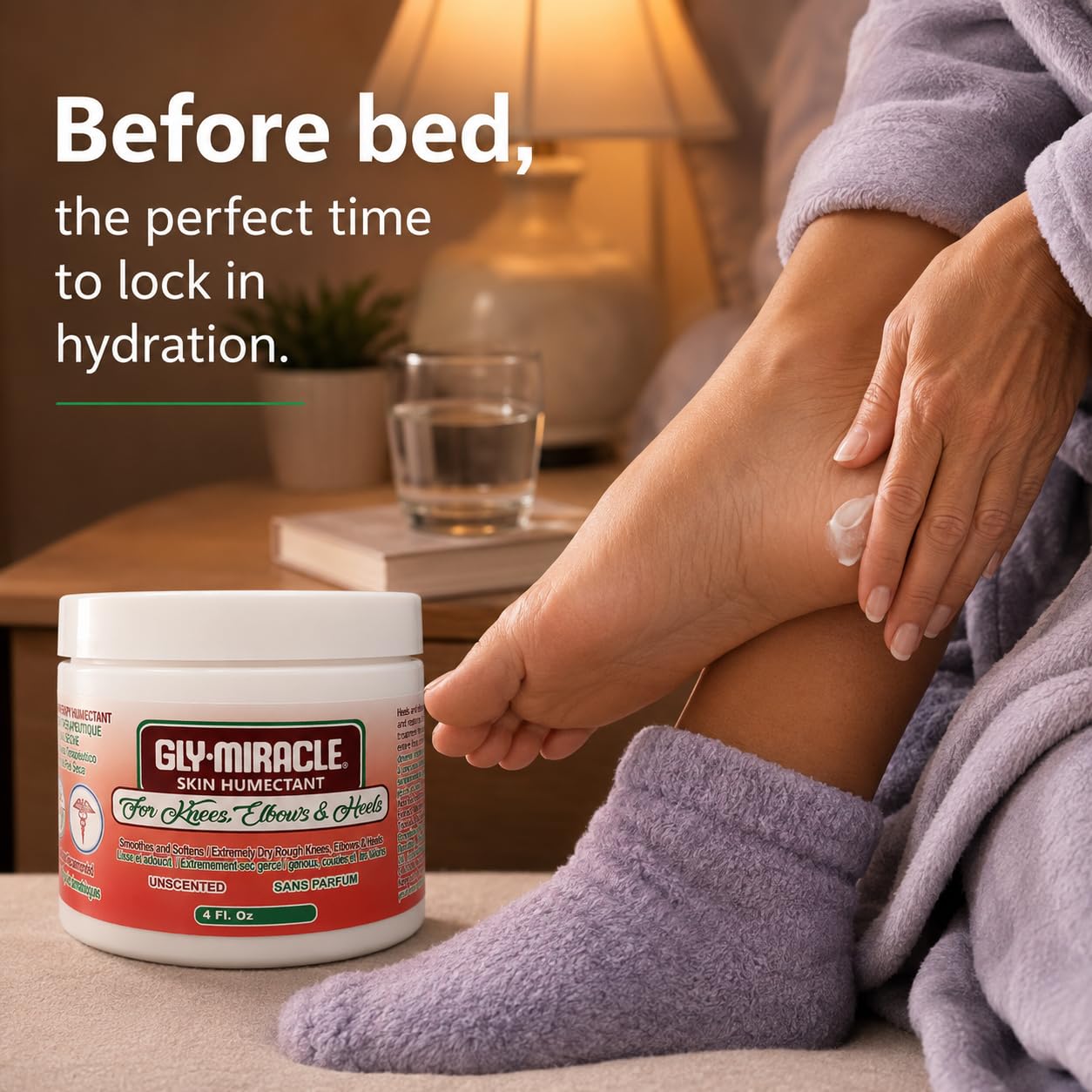 GLY MIRACLE Moisturizing Body Cream For Knees, Elbows & Heels, 4 oz Jar - Non-Greasy Skin Humectant for Extremely Dry Skin, Hands, Body, and Feet, Fragrance-Free with Pure Glycerin Smooths & Softens
