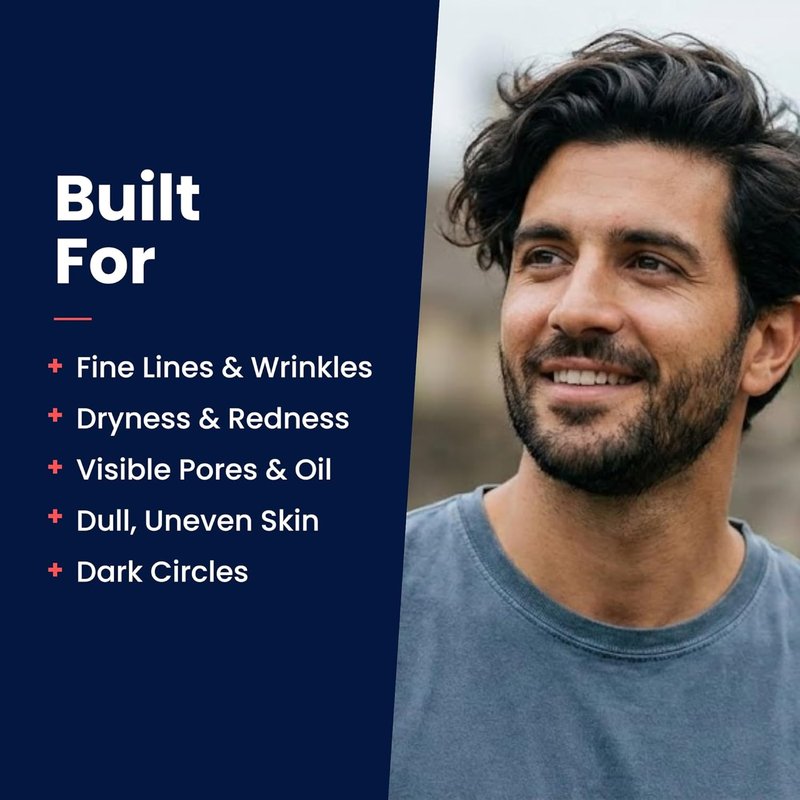 Men's Face Moisturizer - Dark Circle Brightening Anti-Aging Lotion with 5% Niacinamide & Hyaluronic Acid | 1.7 fl oz