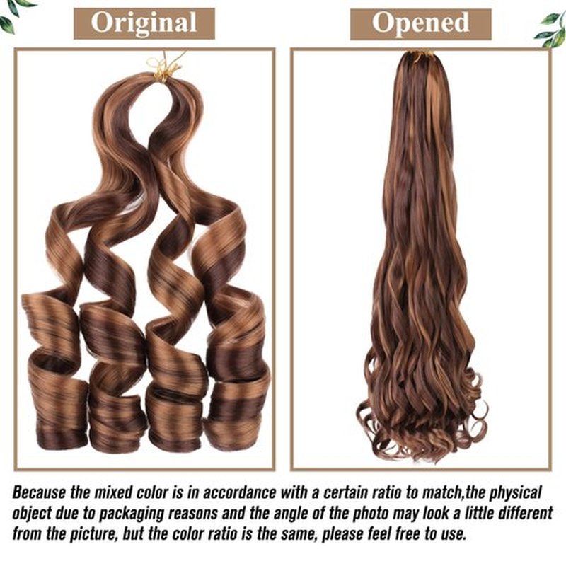 COOKOO 22 Inch French Curls Braiding Hair for Crochet Box Braids with Curly Ends 9 Packs Loose Curly Braids Extention Spanish Curly Crochet Hair Wavy Crochet Braids Hair Extensions 30M33#