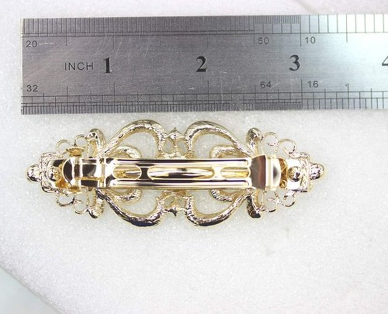 Faship Gorgeous Clear Crystal Hearts Floral Hair Barrette