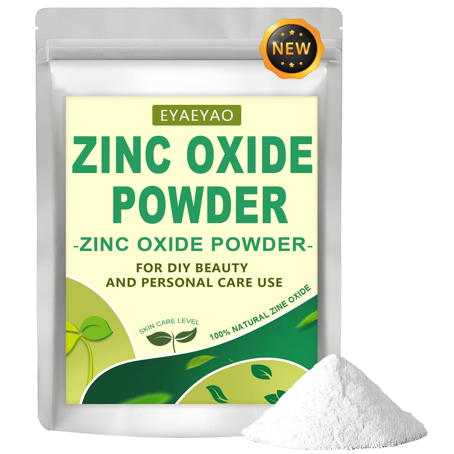 Zinc Oxide Powder | Non-Nano & Uncoated | Make Your Own Lotion, Deodorant, Cream, Soap | DIY Essentials | Resealable Bag | Pure Natural | Multitude of Uses | 4 Ounces