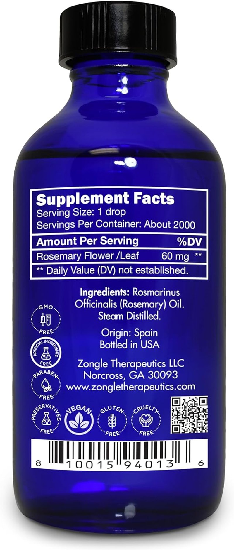 Rosemary Oil for Hair Growth - 100% Pure Edible Essential Oil | 4 OZ