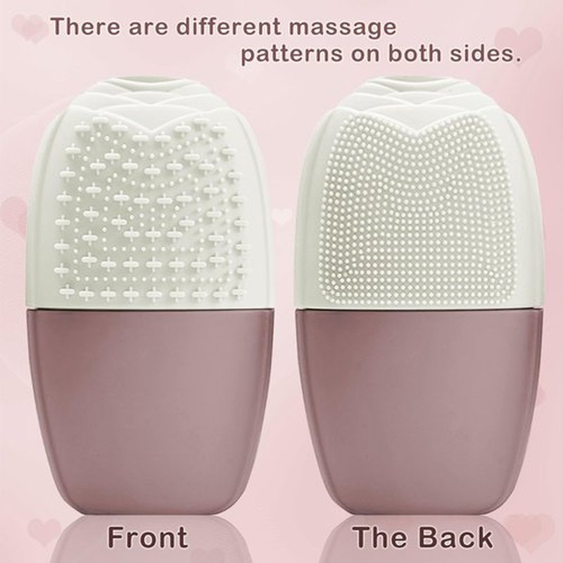 KOGITI Ice Mold for Face, Ice Roller for Face & Eye, Beauty Facial Ice Rollers Ice Holder Mold Face Puffiness Relief Massage Skin Care Tools, Ice Facial Cube (Brush-Brown)