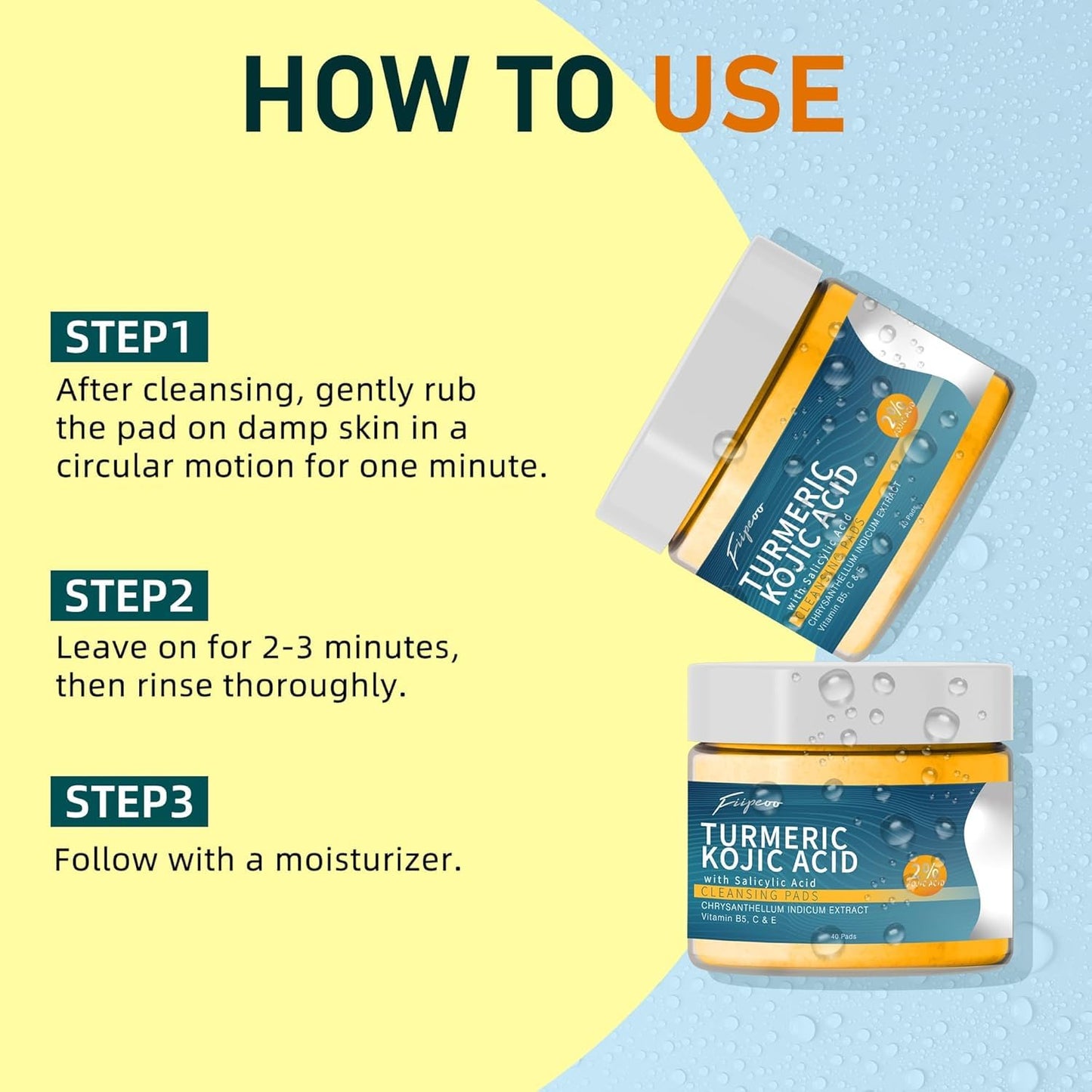 Turmeric Acid Pads for Face: Exfoliating, Cleansing & Clarifying