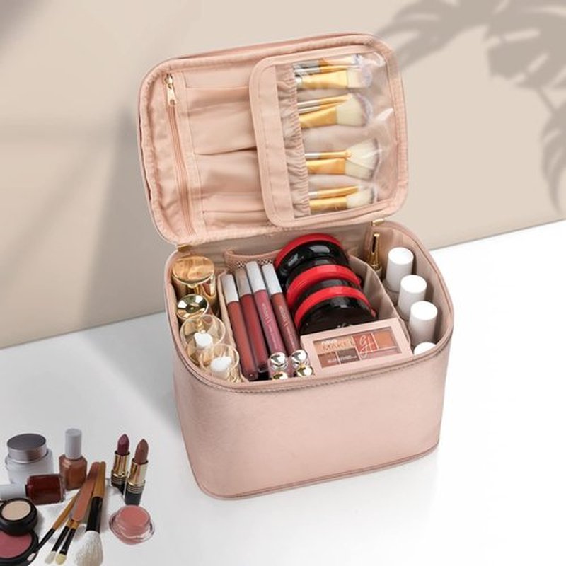 OCHEAL Makeup Bag, Large Travel Makeup Bag Cosmetic Bags for Women Traveling Washable Make Up Bag Organizer Case -Large Rose Gold