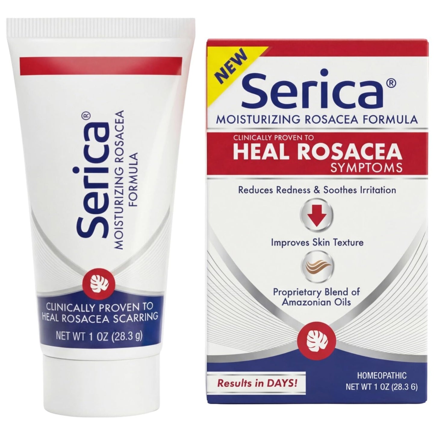 Serica Moisturizing Rosacea Formula (1 Oz), Helps Reduce Redness, Soothe Irritation, Improve Skin Texture & Tone, Homeopathic Face Moisturizer with Ceramides, Fatty Acids & Amazonian Oils
