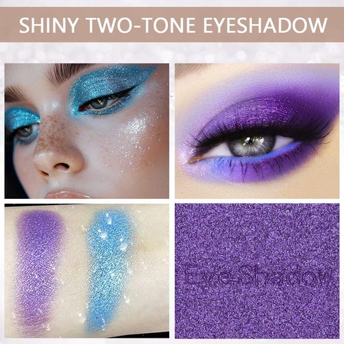 FeiCuiYun Double color eye shadow, Eyeshadows Creamy, high pigment eye makeup palette, matte shimmer metal eye shadow powder, Blendable, Ultra-Pigmented, Easy to Apply, Matte & Shimmer, (02)