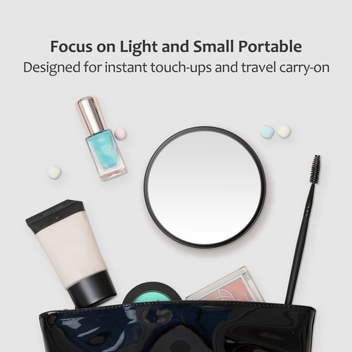 MIYADIVA 30X Magnifying Mirror, Small Magnifying Mirror with Suction Cup and Tweezers, As a Travel Magnifying Mirror, Compact Mirror Set for Plucking Eyebrows 3.5 Inches