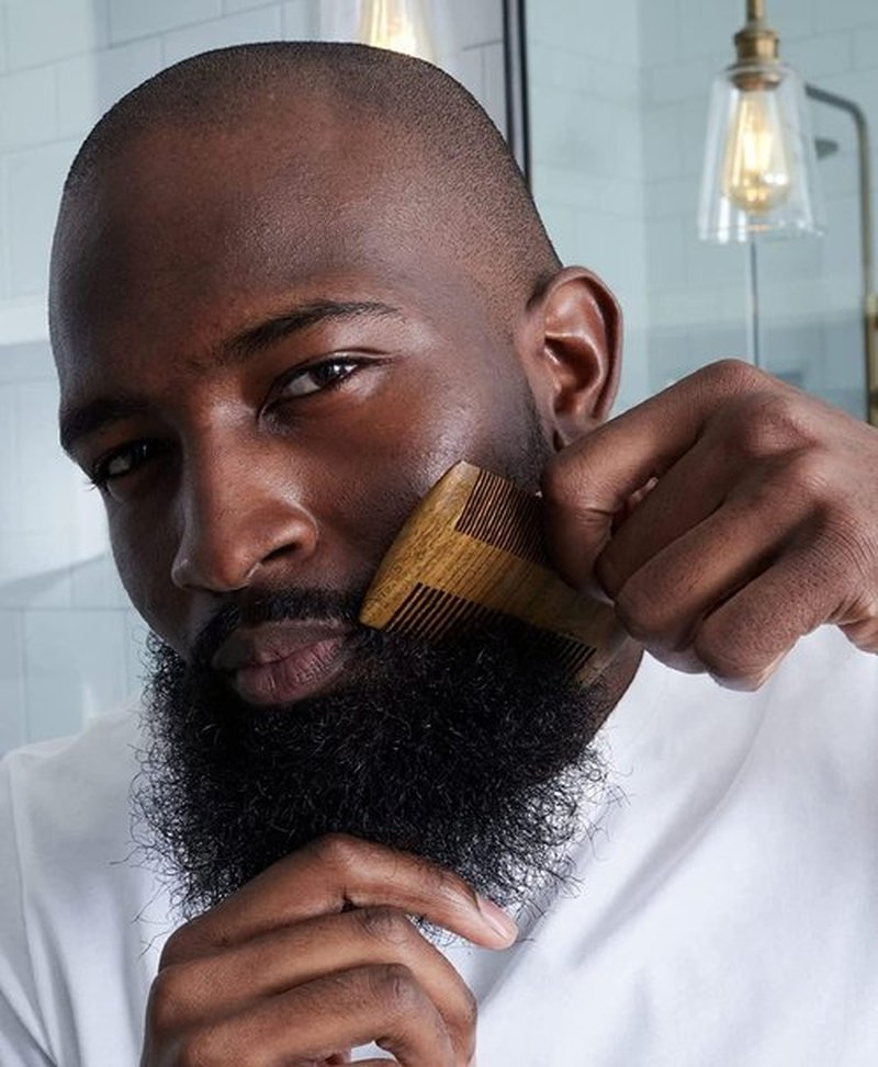 CREMO - Premium Beard Comb For Men | 100% Natural Wood With Woody Fragrance