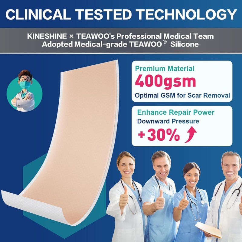 Medical Grade Silicone Scar Sheets - Advanced Treatment for Surgical, Burn & Keloid Scars | Flexible 4"x4" Strips