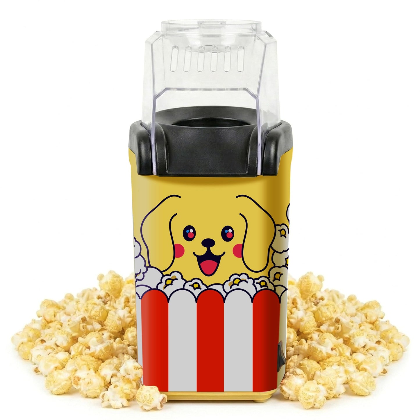 Fun Popcorn Machine Air Popper – Hot Popcorn Maker Air Popper Electric with Butter Melting Tray – Mini Electric Maker - Dog Mom Gifts for Women, Home, Kids Movie Night - Oil Free Snacks