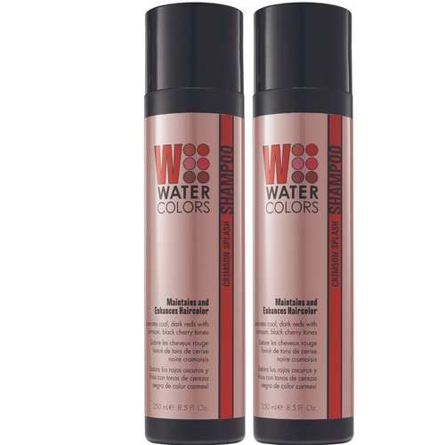 Watercolors Semi Permanent Color Depositing Shampoo. Sulfate & Paraben Free to Maintain & Enhance Hair Color 8.5 oz - CRIMSON SPLASH (2 Count)