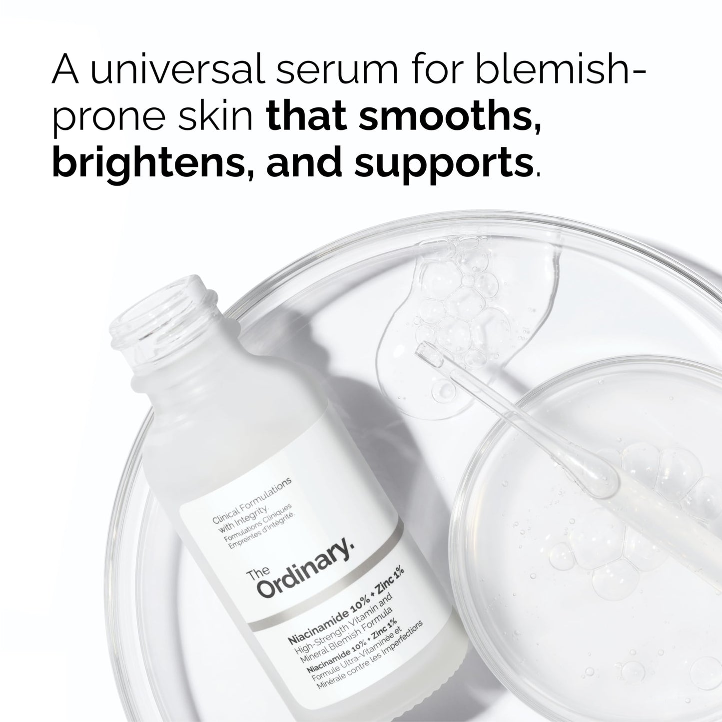 The Ordinary Brighten & Balance Collection For Smooth, Supple Skin - Skin Care Bundle Set - Hyaluronic Acid 2% + B5, Niacinamide 10% + Zinc 1%, 100% Organic Cold-Pressed Rose Hip Seed Oil