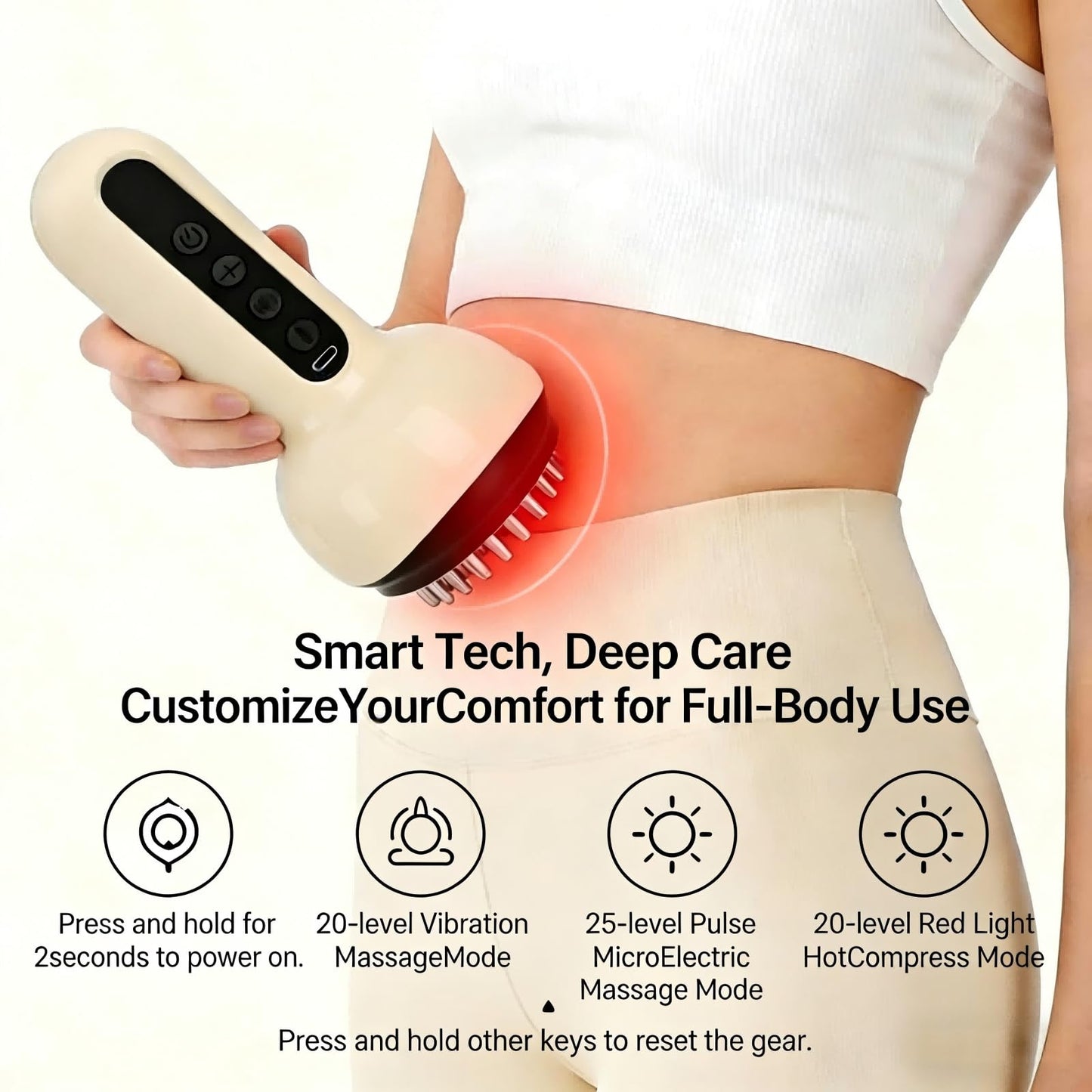 ShuSinki Lymphatic Drainage Massager & Anti Cellulite Massage Tool, Helps Reduce Stretch Marks & Cellulite, for Legs, Arms & Belly, Body Sculpting Machine with Microcurrent, Light, Heat & Vibration
