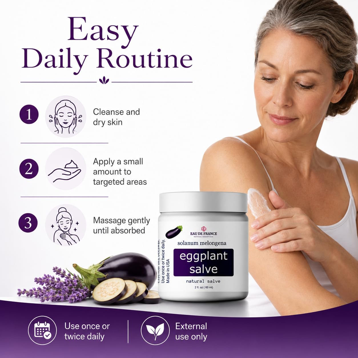 Eggplant Salve Skin Moisturizing Balm for Dry, Rough & Uneven Skin
