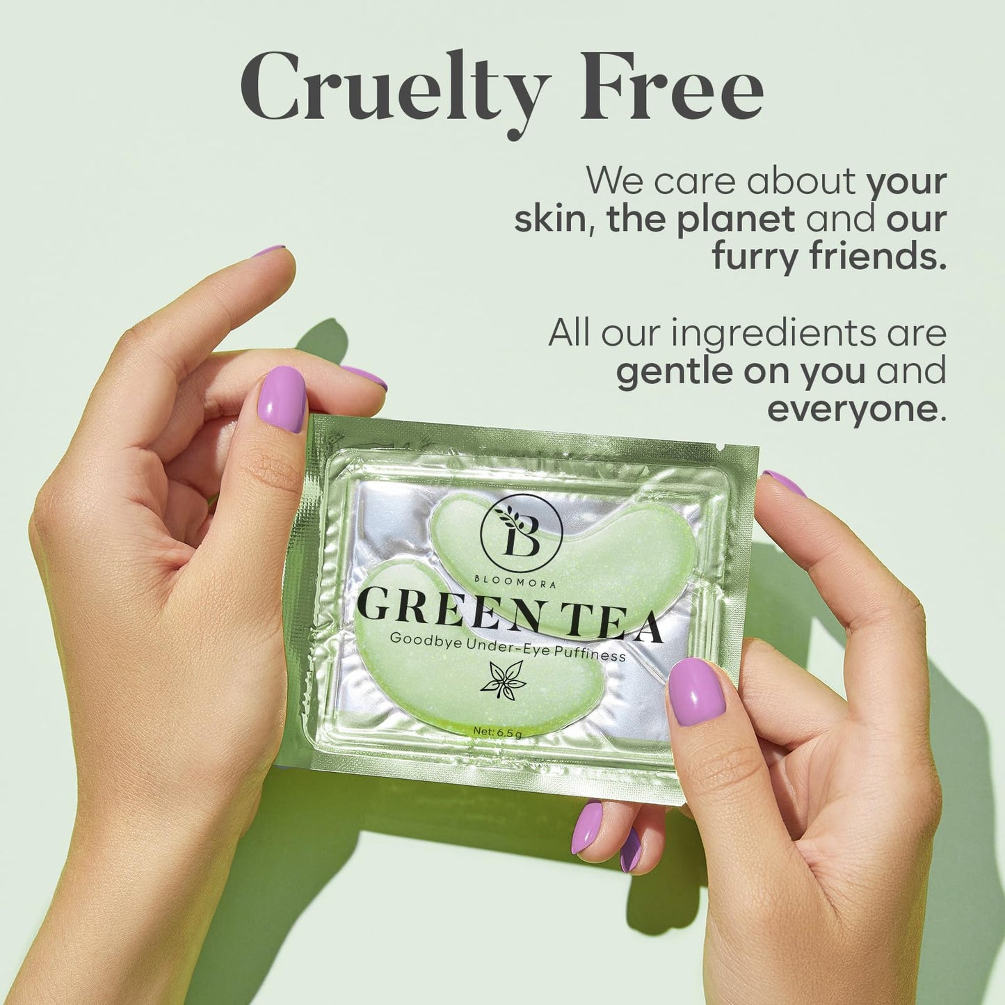 BLOOMORA Green Tea Under Eye Patches (20 Pairs) - Dark Circles & Puffiness Care - Hydrating Eye Mask for Dark Circles and Puffiness