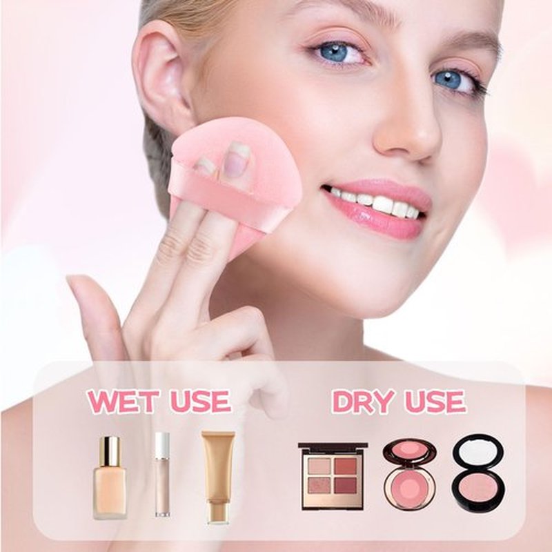 8 Pieces Triangle Powder Puff Face Soft Triangle Makeup Puff Velour Cosmetic Foundation Blender Sponge Beauty Makeup Tools (Pack of 2)