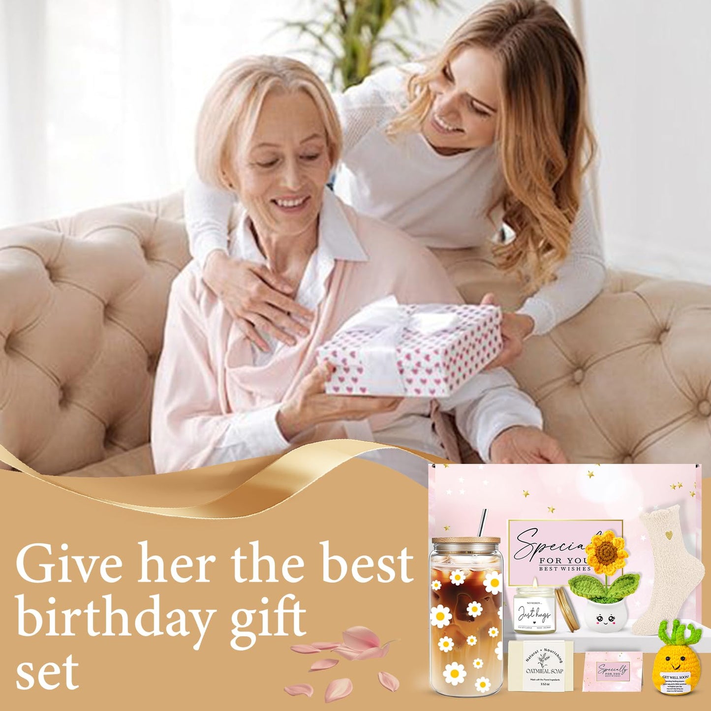 Get Well Care Package Gifts for Women, Self Care Gifts Basket, After Surgery Recovery Gift Set for Friends Sister Mom, Thank You Present for Her